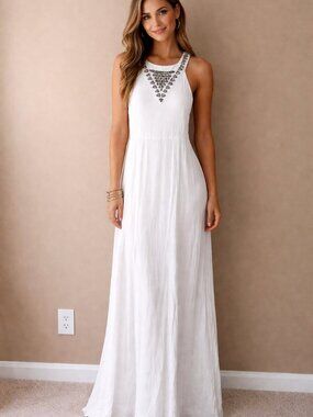 Guess white maxi dress Sz 6